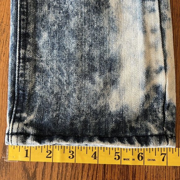 Thrill Jeans Boys Denim Jeans Size 12 Distressed Skinny Acid Wash Blue Straight - Picture 10 of 10